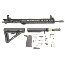 PSA AR-15 RIFLE KIT 5.56 16″ NITRIDE 1:7 MID-LGTH 13.5″ LTWT M-LOK MOE W/ MBUS SIGHTS