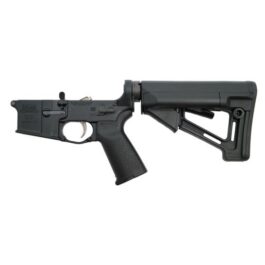 PSA AR-15 MOE STR LOWER RECEIVER WITH TWO-STAGE NICKEL BORON TRIGGER, BLACK – NO MAGAZINE