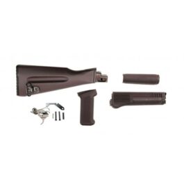 PSAK-47 CLASSIC PLUM FURNITURE SET W/ PSA CUSTOM AK-47 ENHANCED POLISHED NICKEL BORON FIRE CONTROL GROUP