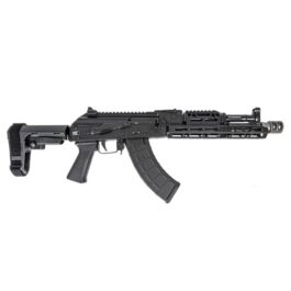 PSA AK-104 SBA3 PISTOL WITH JL BILLET RAIL, PICATINNY RAILED DUST COVER, TDI ARMS ERG GRIP, AND SA-2 MUZZLE BRAKE