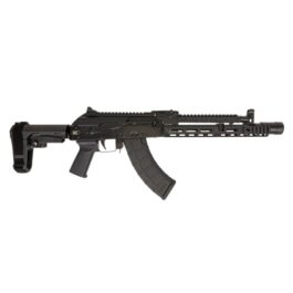 PSA AK-104 SBA3 PISTOL WITH SOVIET ARMS 11.5″ BOOSTER CUT RAIL, GAS TUBE, AND PICATINNY RAILED DUST COVER