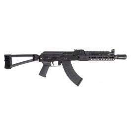 PSA AK-104 TRIANGLE SIDE FOLDING PISTOL WITH TRIANGLE BRACE, PSA-SLR SOLO 9.45″ RAIL, ALG TRIGGER, AND LINEAR COMP