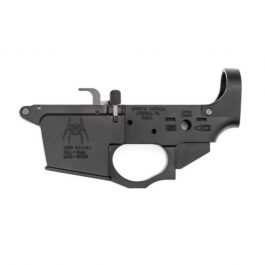 SPIKES TACTICAL 9MM GLOCK MAG SPIDER LOGO STRIPPED LOWER RECEIVER, HARDCOAT ANODIZED BLACK – STLS920