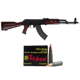 BLEM PSAK-47 GF5 FORGED CLASSIC RIFLE, REDWOOD AND 200 ROUNDS TULA 7.62X39MM 122GR FMJ STEEL CASED AMMO BUNDLE