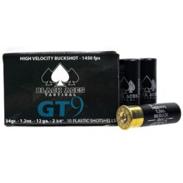 BLACK ACES TACTICAL PREMIUM 2.75″ 00 BUCKSHOT 12 GAUGE AMMUNITION, 200 ROUNDS – BATGT9BUCK