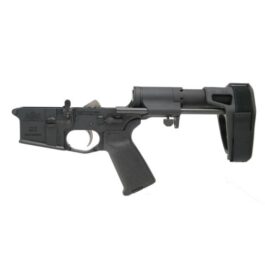 PSA AR-15 COMPLETE MOE EPT PISTOL LOWER WITH SB TACTICAL PDW PISTOL BRACE, BLACK – 516446451