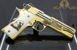 COLT 1911 Competition 38 Super, 24K Gold Plated, Exclusive American Flag Design