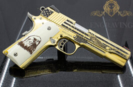 1911 COLT Competition 45ACP, 24K Gold Plated, Exclusive “American Flag Design”