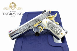 1911 COLT 38 Super Competition, High Polish Stainless Steel and 24K Gold, Mexican Heritage Design