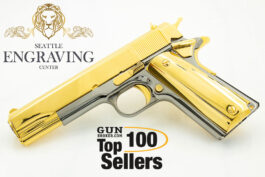 Custom 1911 COLT Government 45 ACP, 24K Gold Plated & Black Chrome