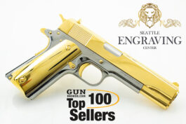 Custom 1911 COLT Government 45 ACP, 24K Gold Plated & Black Chrome